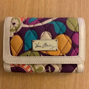 Vera Bradley Trifold Wallet Plum Crazy EUC